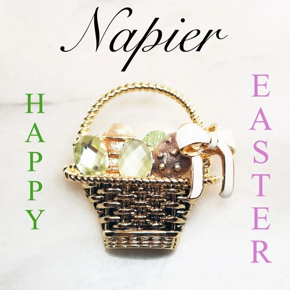 Napier Easter Eggs in Basket Brooch